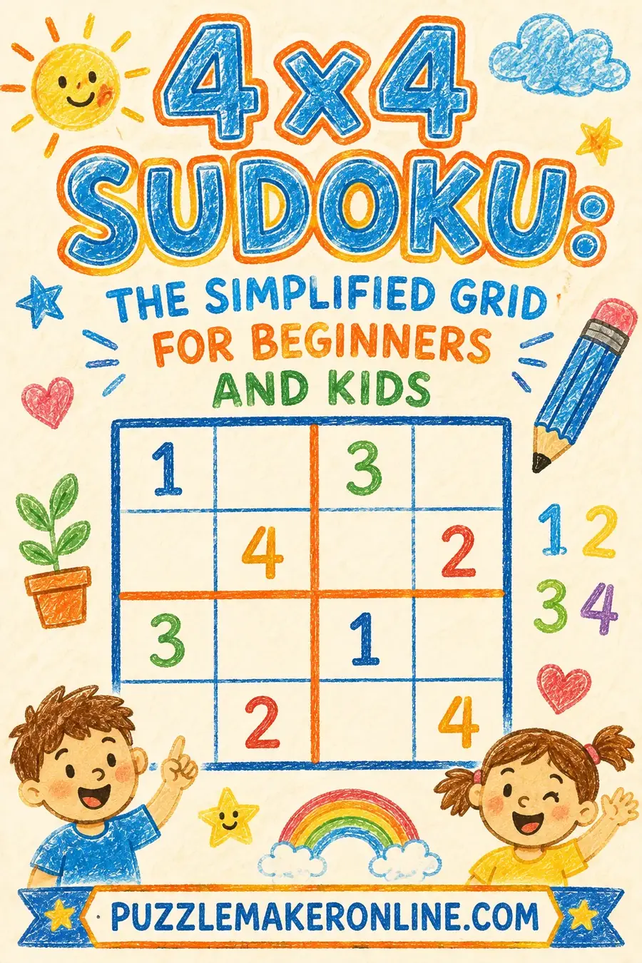 4x4 Sudoku: The Simplified Grid for Beginners and Kids