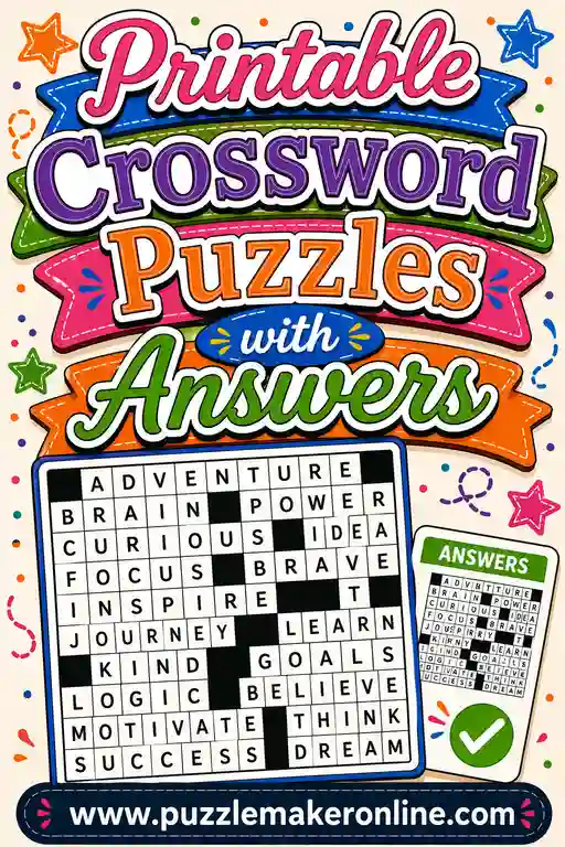 Printable Crossword Puzzles With Answers Included