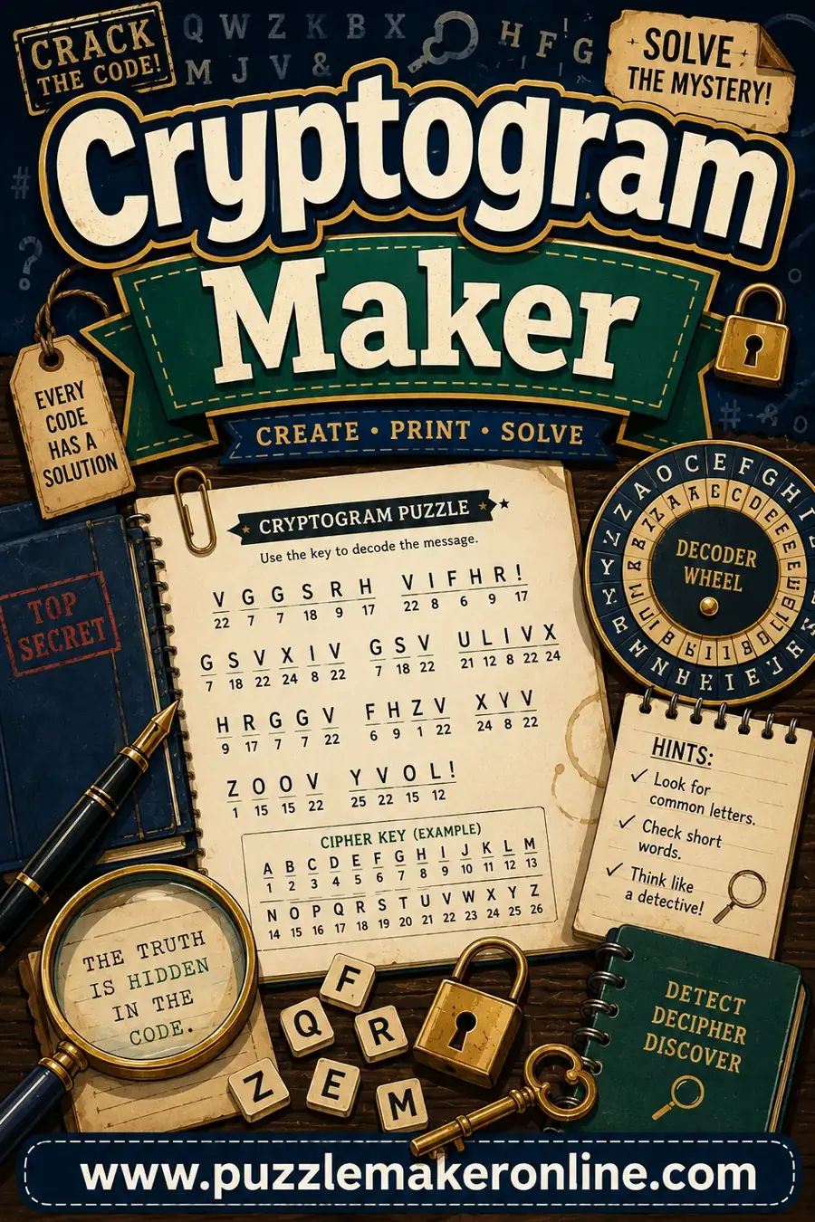 Cryptogram Maker: Free Printable Puzzle Tool