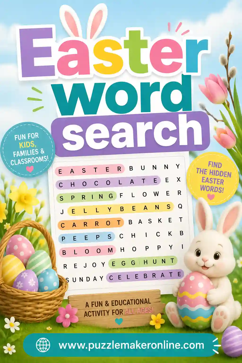 Easter Word Search: Free Printable Maker