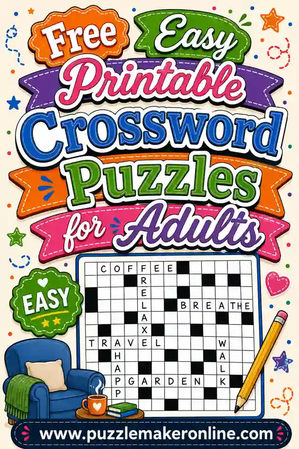 Free Easy Printable Crossword Puzzles for Adults