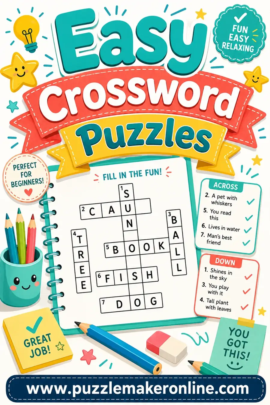 Easy Crossword Puzzles: Free Printable & Beginner-Friendly