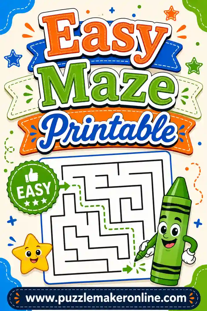 Easy Maze Printable: Free Mazes for Little Solvers