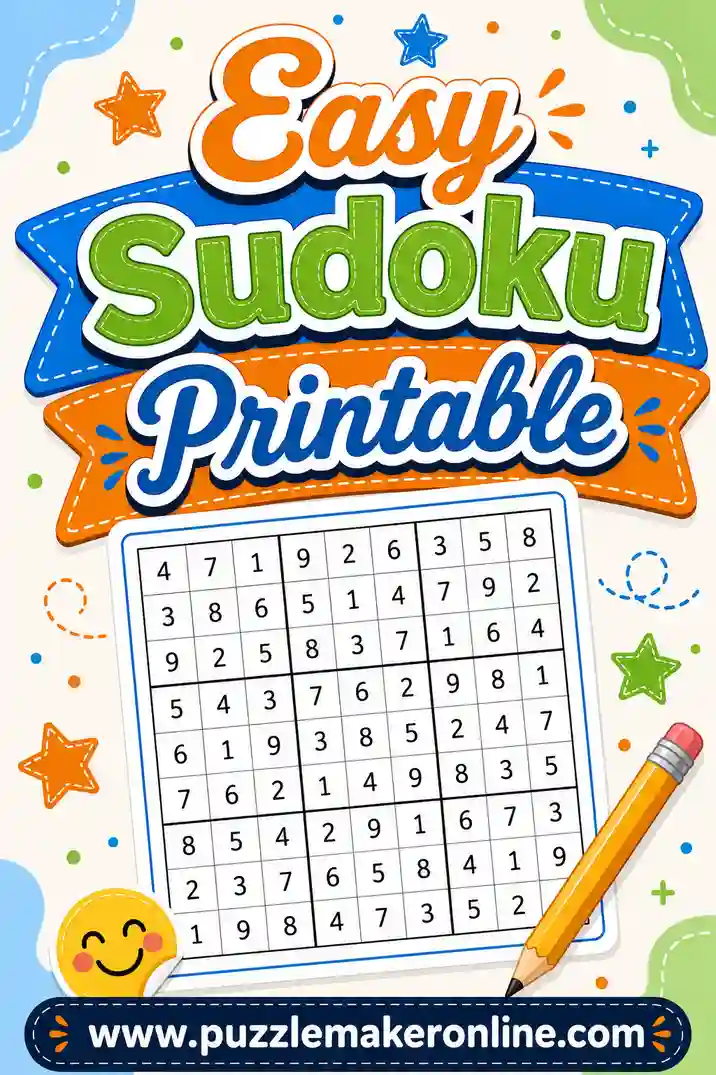 Easy Sudoku Printable: Free Beginner Puzzles to Print