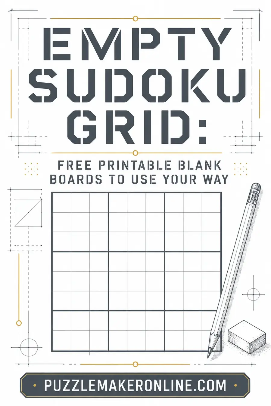 Empty Sudoku Grid: Free Printable Blank Boards to Use Your Way