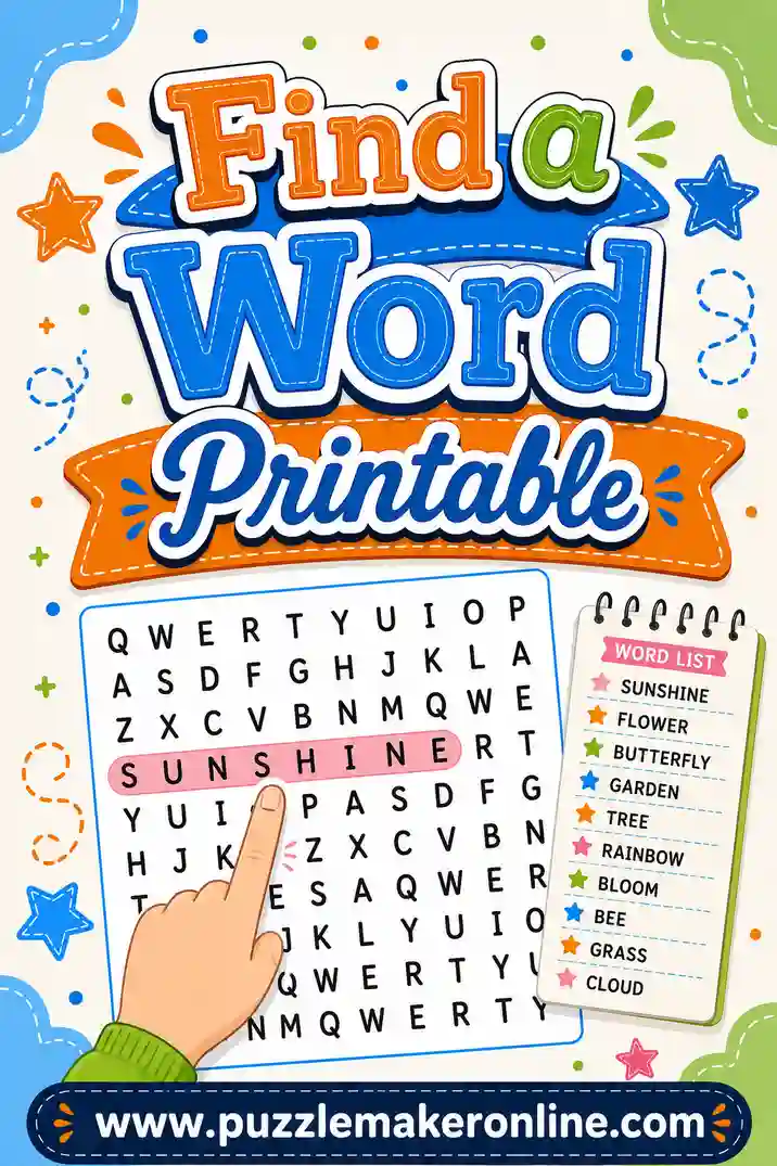 Find a Word Printable: Free Word Find Maker