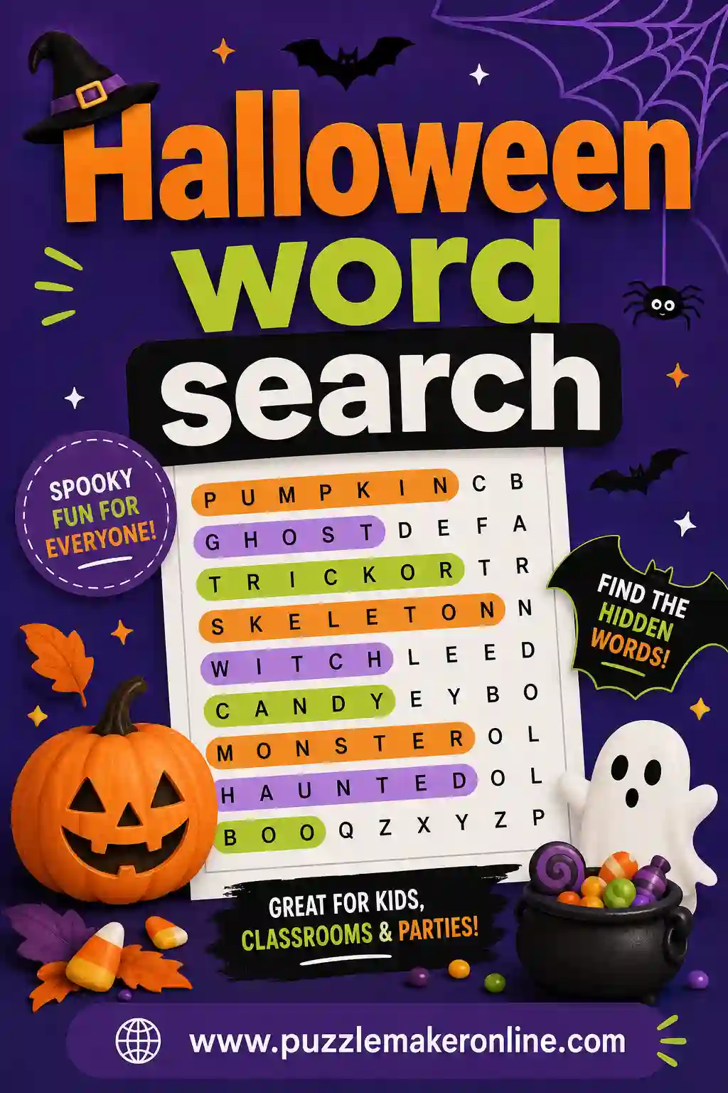 Halloween Word Search: Free Printable Maker