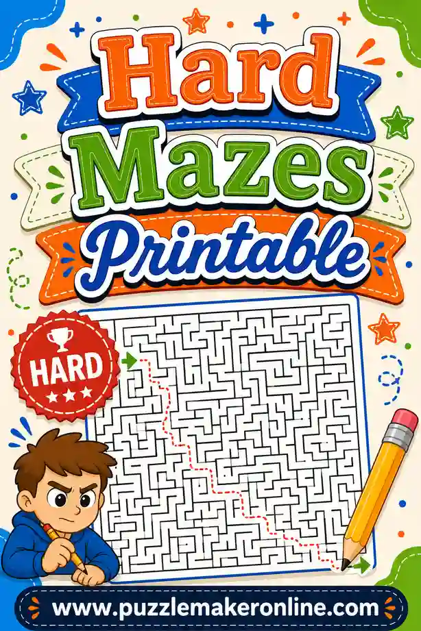 Hard Mazes Printable: Free Challenging Mazes with Solutions