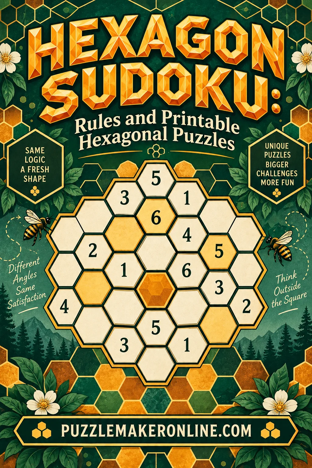 Hexagon Sudoku: Rules and Printable Hexagonal Puzzles