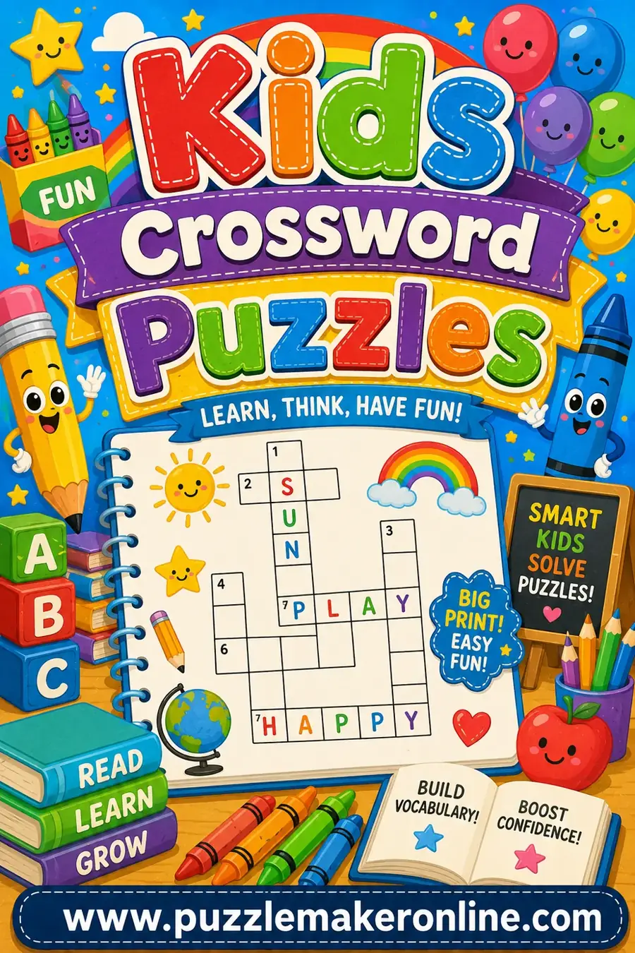 Kids Crossword Puzzles: Free Printable for All Ages