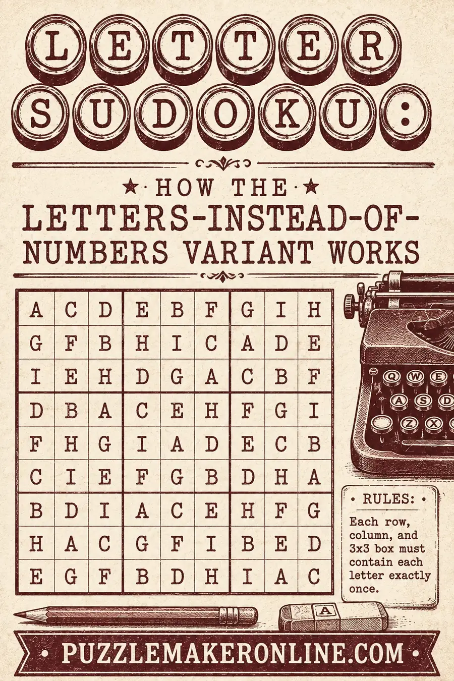Letter Sudoku: How the Letters-Instead-of-Numbers Variant Works