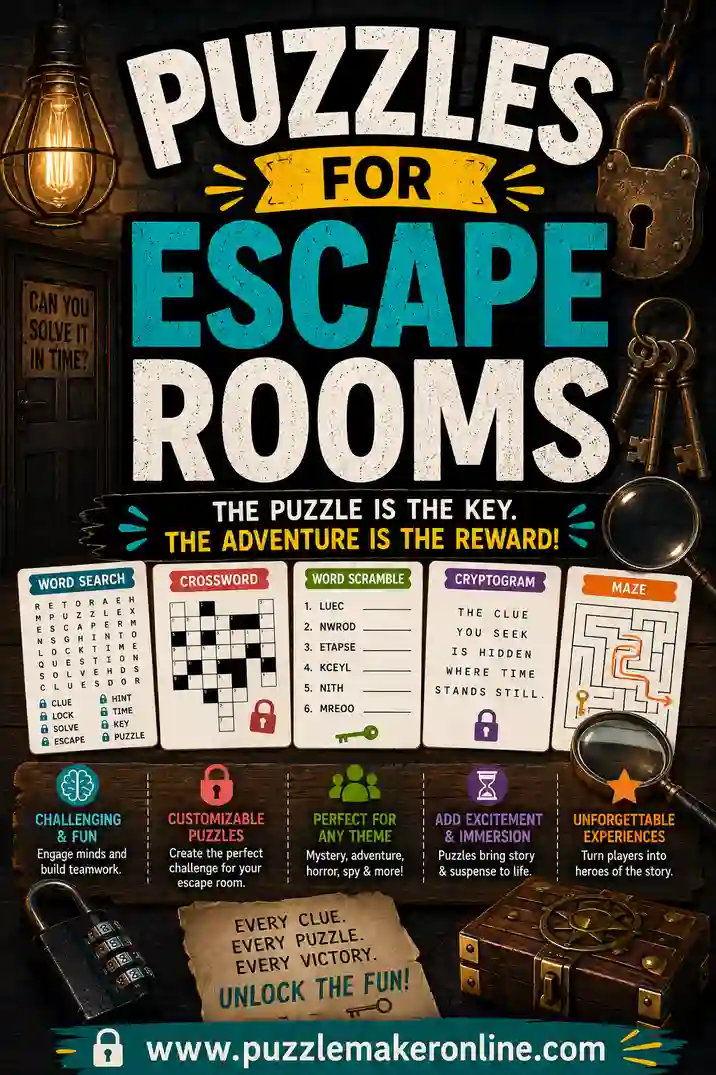 Puzzles for Escape Rooms: Free Printable Ideas