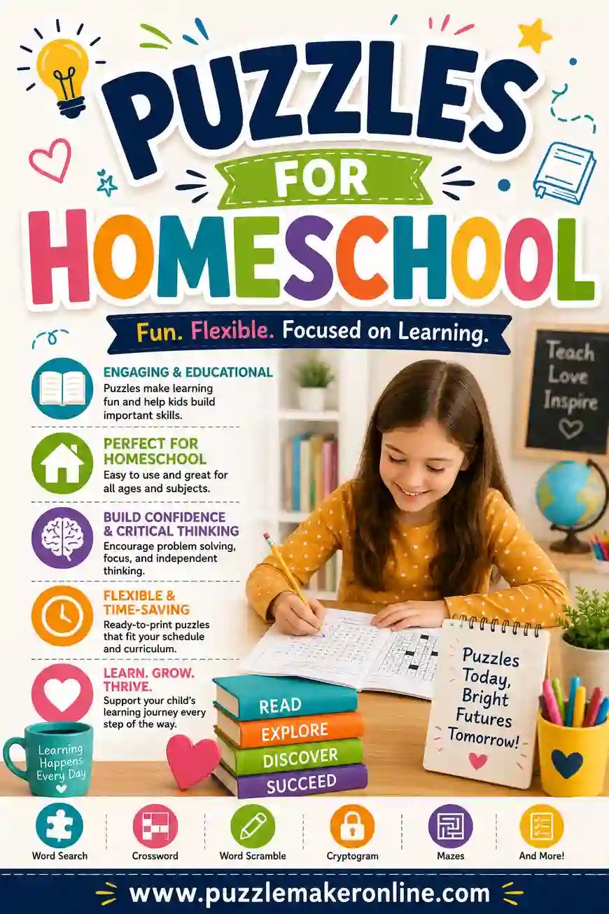 Puzzles for Homeschool: Free Printable Word Searches & Crosswords