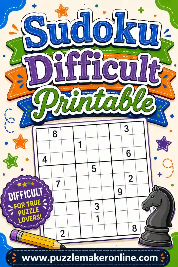 Sudoku Difficult Printable: Tough Grids + How to Crack Them