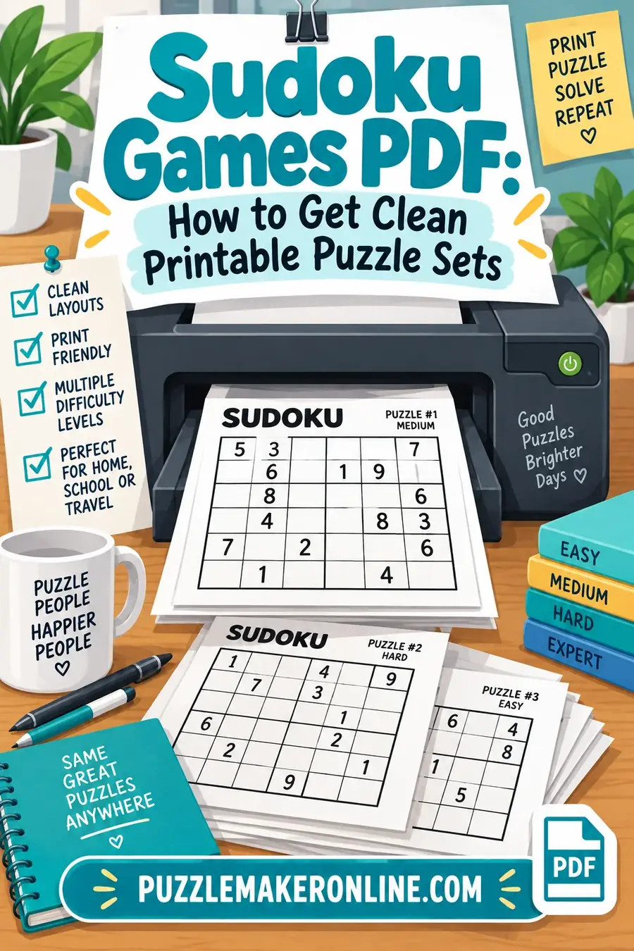 Sudoku Games PDF: How to Get Clean Printable Puzzle Sets