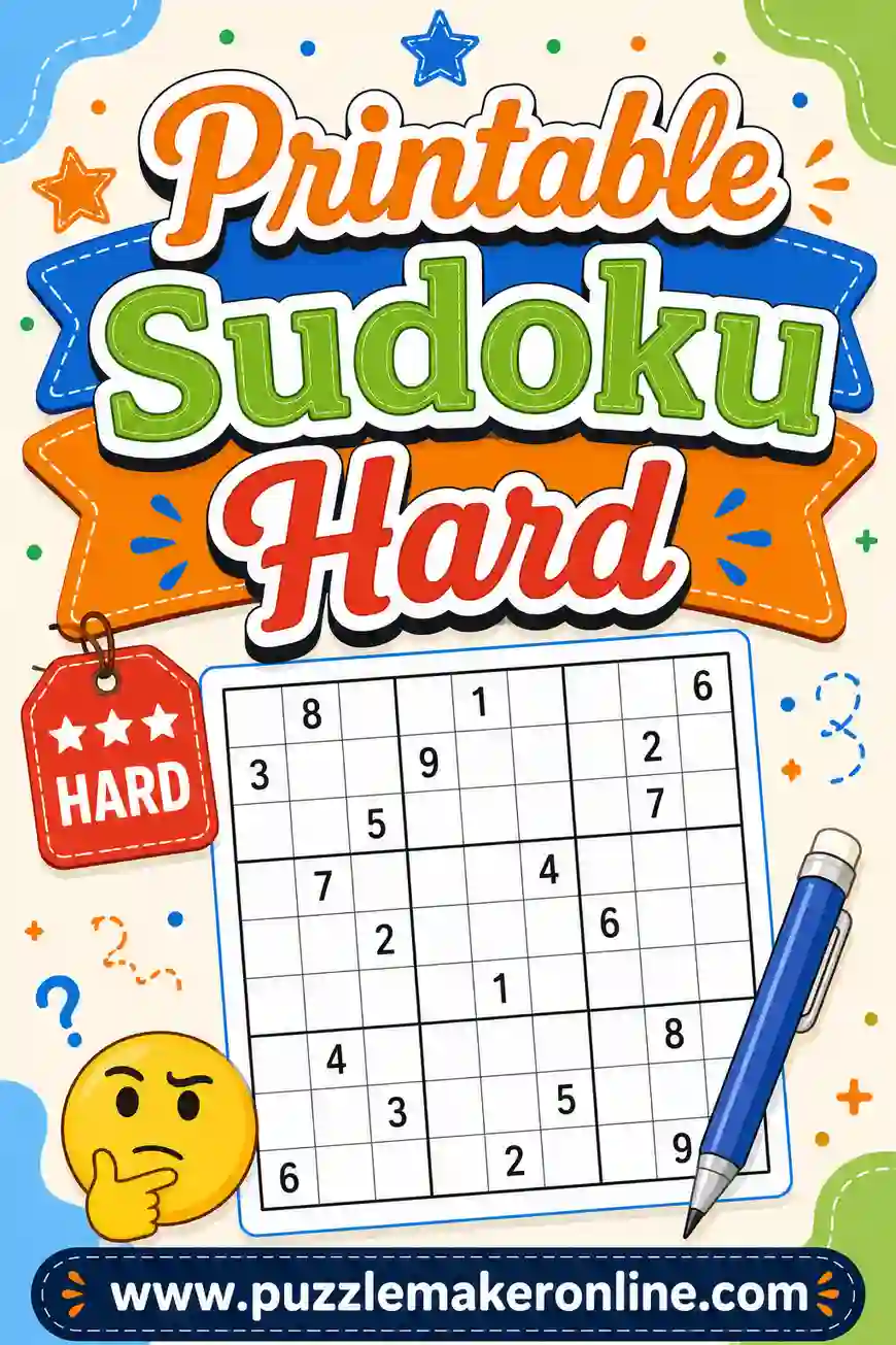 Printable Sudoku Hard: Free Tough Puzzles to Print