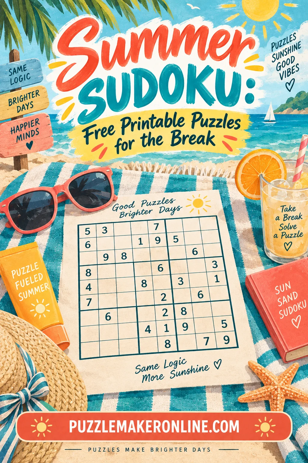 Summer Sudoku: Free Printable Puzzles for the Break
