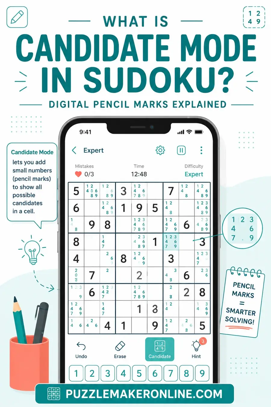 What Is Candidate Mode in Sudoku? Digital Pencil Marks Explained