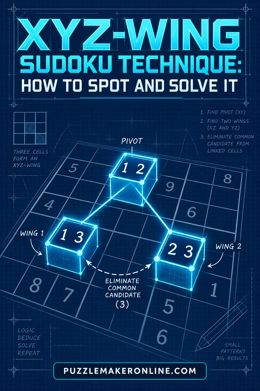 XYZ-Wing Sudoku Technique: How to Spot and Solve It